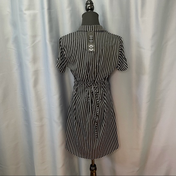Motion- Black & white stripped collard dress - Picture 4 of 5